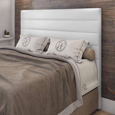 Imagem de Cabeceira Casal Napoli 140cm Material Sintético Branco c/ Frame Italian Flex