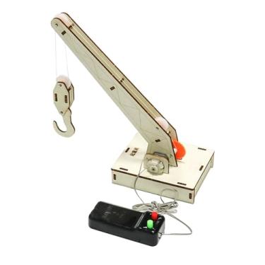 Imagem de menolana Experimento científico brinquedos projeto escolar quebra-cabeças define tecnologia diy montado guindaste de madeira brinquedo para crianças