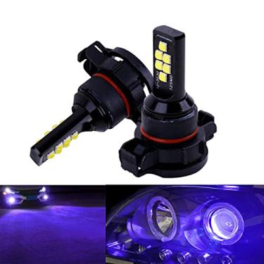 Imagem de SOCAL-LED 2x H16 5202 Lâmpada de neblina LED Avançada 3030 SMD Lâmpada DRL colorida brilhante para uso diurno, Roxo