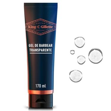 Imagem de KING C. GILLETTE, Gel de barbear transparente, 170ml, para uso com aparelho de barbear, um barbear preciso, para delinear