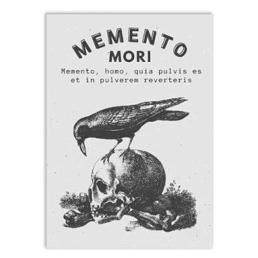 Imagem de Placa Decorativa A2 Memento Mori Filosofia Estoicismo Cinza
