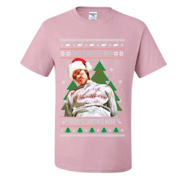 Imagem de wild custom apparel Camisetas feias de Natal do filme Die Hard is My Favorite Christmas, Rosa claro, M