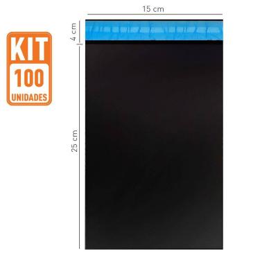 Imagem de 100 Sacos Envelope Plástico Segurança Embalagem ECO 15X25 cm