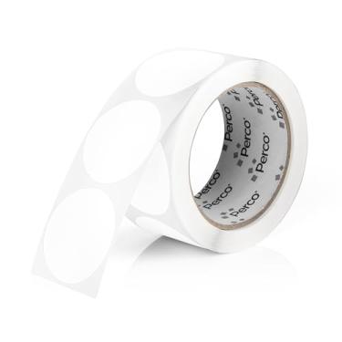 Imagem de Perco Etiquetas adesivas redondas brancas de 5 cm com adesivo permanente - 500 etiquetas por rolo - cores vibrantes, forte adesão - Feito nos EUA