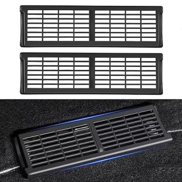 Imagem de Capa de ventilação de assento traseiro modelo Y apta para Tesla Model Y tampa de proteção de fluxo de ar, 2 unidades de protetor de grade de ventilação de saída de ar condicionado traseiro sob o assento para acessórios interiores modelo Y 2016-2023