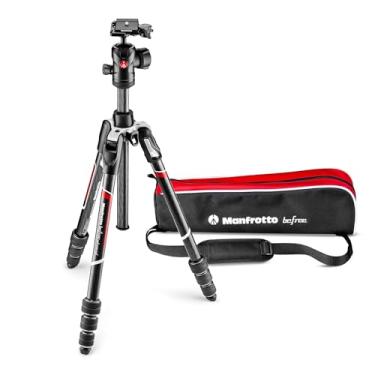 Imagem de Manfrotto Kit de Tripé para Câmera Avançada Befree com Cabeça Fluida e Fecho Giratório, Portátil e Compacto, Tripé de Câmera de Carbono para DSLR, Reflex, Mirrorless, Acessórios de Câmera