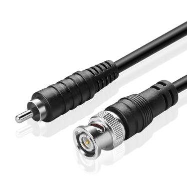Imagem de Cabo adaptador TNP BNC para RCA (1,8 m) – BNC macho para RCA macho RG59U 75 ohm coaxial conector de vídeo composto adaptador conversor adaptador de vídeo composto