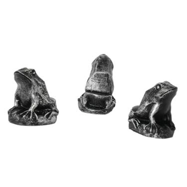 Imagem de WeiLaiKeQi 3x risers de vaso de plantas, vaso de pés, elevador, figura animal, estátua para plantas de interior, casa, pátio, escritório, plantadores ao ar livre, Sapo 4.5x4.3x3cm