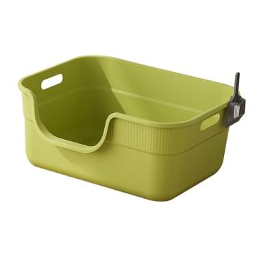 Imagem de Generic Caixa de areia aberta abaixada frente fácil de limpar comadre peneirando bandeja de areia para todos os tipos de maca de gato pet cat toalete caixa de, Verde