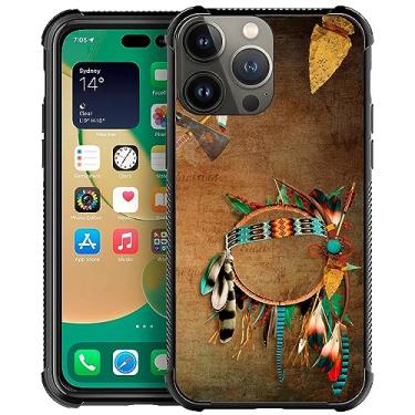 Imagem de CARLOCA Compatível com capa para iPhone 15, padrão indiano de ponta de flecha nativa americana, ultra proteção à prova de choque de silicone macio TPU antiderrapante traseira para iPhone 15