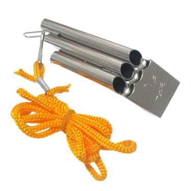 Imagem de menolana Apito esportivo Apito de árbitro Apito de treinador Super alto com cordão Apito de aço inoxidável para competição de futebol Camping