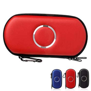 Imagem de Capa de transporte ELIATER PSP Bolsa de viagem portátil Bolsa de zíper compatível com console de jogos Sony PSP 1000 2000 3000, Vermelho