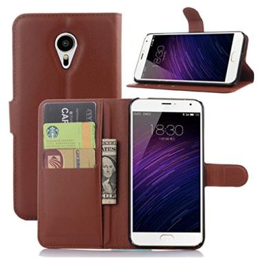 Imagem de NEKOYA Capa carteira MEIZU MX5, capa carteira flip de couro PU premium com compartimento para cartão, suporte e fecho magnético [capa interna à prova de choque de TPU] Compatível com MEIZU MX5