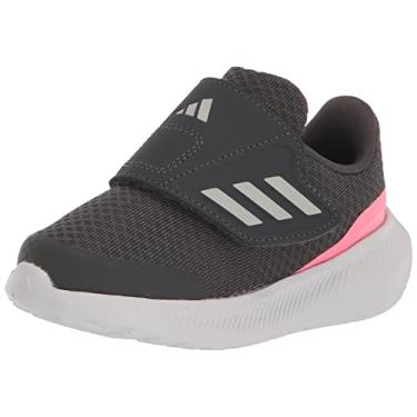 Imagem de adidas Tênis infantil unissex Run Falcon 3.0 (infantil), Cinza/branco cristal/rosa feixe, 7 Toddler
