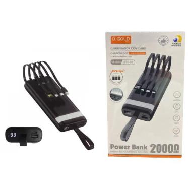 Imagem de Carregador Portatil PowerBank + 4 Cabos 20000mah AGold/Hmaston BTE-05 