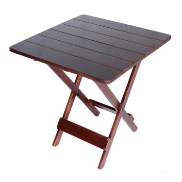 Imagem de Mesa de Madeira Maciça Dobrável 70x70cm Bar Restaurante Área com Pintu