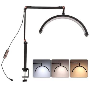 Imagem de Luminaria Estetica Spa Salao de Beleza Arco Meia Lua 3 Tons Suporte Ce