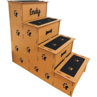 Imagem de Escada Pet Mdf 4 Degraus 60cm Personalizada - IMG