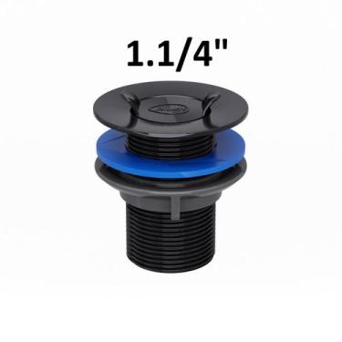 Imagem de Valvula escoamento ralo para tanque black 1.1/4 com tampa blukit - 101