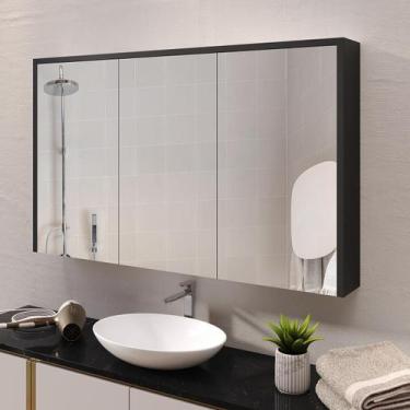 Imagem de Espelheira 3 Portas Trindade Portas Amortecedores Espelho - Emes Movei