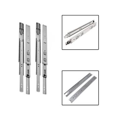 Imagem de 4 Corrediças Telescópicas 25cm Gaveta Trilho Zinca. 2 Pares - Rayco