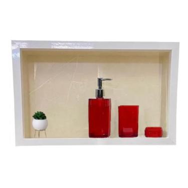 Imagem de Nicho Para Banheiro de Porcelanato 40x30x10 Cm - PHZ, Crema 