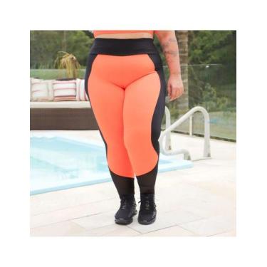Imagem de Calça Legging Fitness Feminina Plus Size com Tela - Fitmoda , 50, Lara