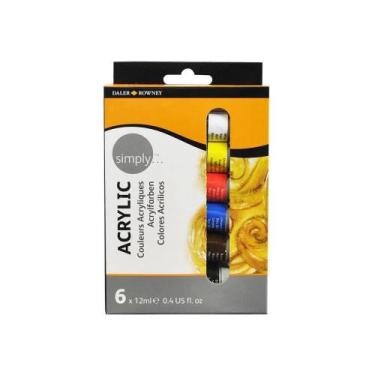 Imagem de Tinta Acrilica Daler Rwney Simply 12ml C/6 Cores - DALER & ROWNEY