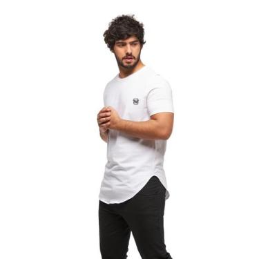 Imagem de Camiseta masculina plus size longline oversized swag manga curta wooks