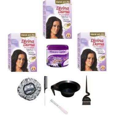 Imagem de Hene em Po Divina Dama 03x50gr Jaborandi (Incolor, Chocolate, Preto, A