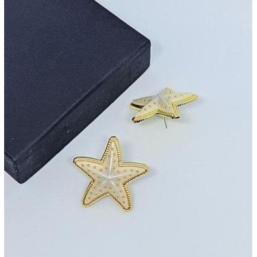 Imagem de Brinco Estrelas do Mar resina colorido Par de Brincos Estrela Resinado