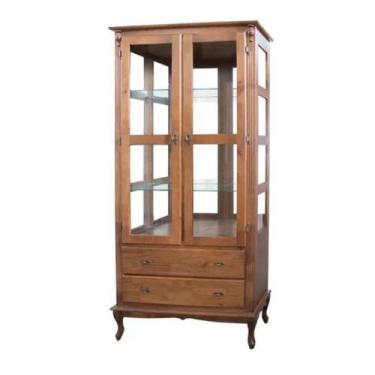 Imagem de Cristaleira 205x100cm 2 Portas +2Gavetas + Prateleiras Vidro, Espelho 