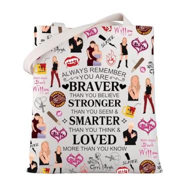 Imagem de WSNANG Bolsa de ombro inspirada na BTVS para presente do vampiro Buffy, personagem Buffy, BTVS, presente para fãs da BTVS, mercadoria BTVS, Buffy Tb
