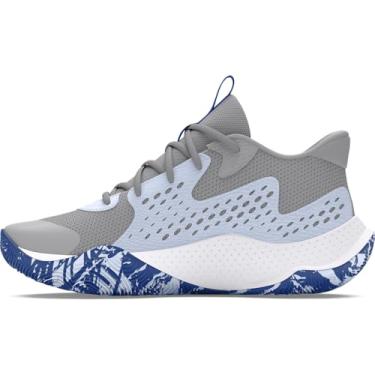 Imagem de Under Armour Tênis de basquete unissex Jet '23 adulto, (104) Cinza mod/azul Nimbus/azul tecnológico, 42 BR