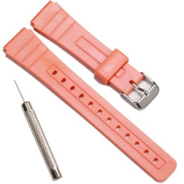 Imagem de Pulseira de resina de substituição F-91W compatível com Casio F-91W masculina e feminina acessórios de relógio (laranja)