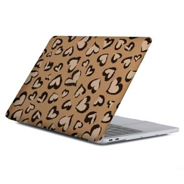 Imagem de Yicomon Compatível com MacBook Air 13 polegadas 2020 2021 M1 A2337 A2179 A1932, capa rígida de plástico para Mac Air 13 com Touch ID (2018-2021) - estampa de leopardo de coração