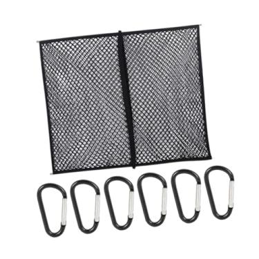 Imagem de QccHieUs Rede de carga para caçamba de caminhonete Camada dupla Montagem simples para SUV, barco Material de nylon altamente elástico com 6 ganchos de metal, 100cmx120cm
