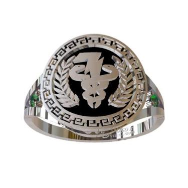 Imagem de Anel De Formatura De Fisioterapia Em Prata 950k - Vieira Cruz Jóias