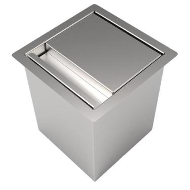 Imagem de Lixeira de Embutir Quadrada Saro Inox 4 Litros de Bancada CLL