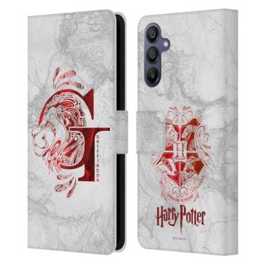 Imagem de Head Case Designs Capa carteira de couro oficialmente licenciada Harry Potter Grifinória Aguamenti Relíquias da Morte IX compatível com Samsung Galaxy A15