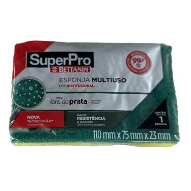 Imagem de Esponja Dupla Face Esfrebom Superpro Bettanin Ions Prata Und