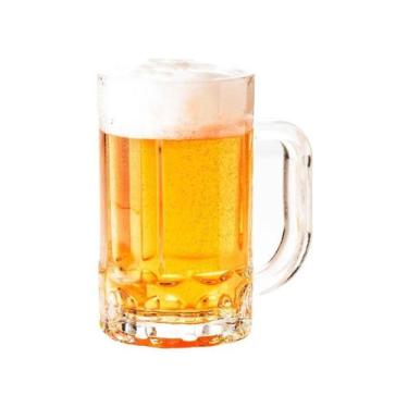 Imagem de Caneca de chopp cerveja bebida vidro grosso 400ml - Rio Tijucas