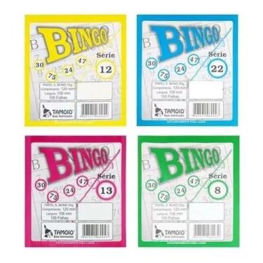 Imagem de Cartela De Bingo Tamoio Colorido 04 Blocos (400 Folhas)