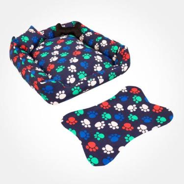 Imagem de Caminha Pet Cães e Gatos 4 Peças Com Pelúcia Almofadinha e Tapetinho A