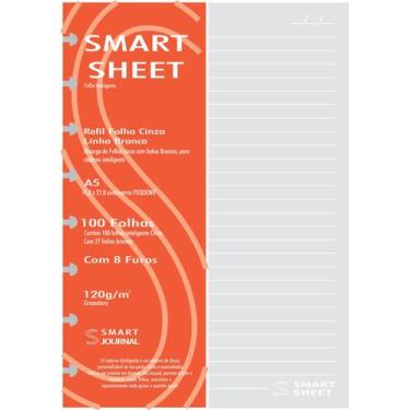 Imagem de Refil Caderno Inteligente 120g 100 Fls Pauta Branca Pequeno - Best