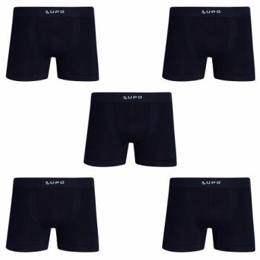 Imagem de Kit com 5 cuecas lupo boxer micromodal 661-001, Preto, M