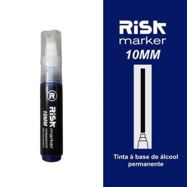 Imagem de Caneta marcador permanente artístico ponta 10MM Risk marker, Azul