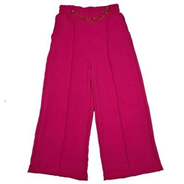 Imagem de Calça Pantalona Infantil Duna Bolsos Moda Menina Corrente - 2L Kids, P