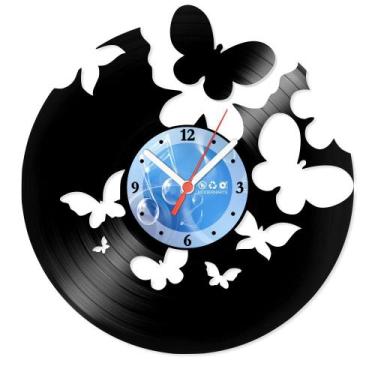 Imagem de Relógio De Parede Disco Vinil Diversos - Borboletas Voando - VDI-192 -