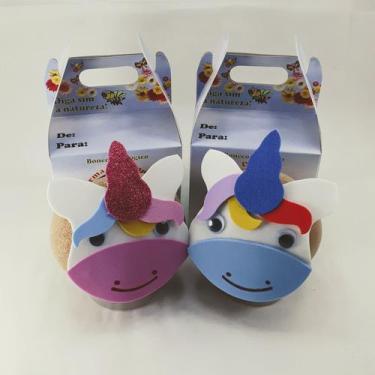 Imagem de Boneco Ecológicos Casal de unicórnio Azul e Rosa - Horta e Jardim